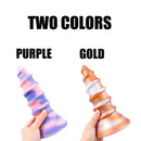 AIMITEX Gold Silicone Screw Super Thick Penis Butt Plug Anal Sex Toy - Lurevibe