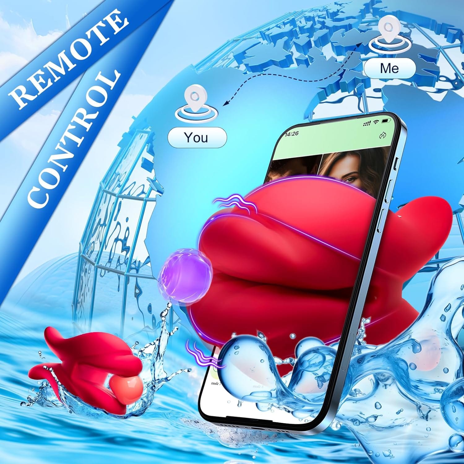 BDSM Mouth-shaped Nipple Clamps Stimulator with APP Remote Control - Lurevibe