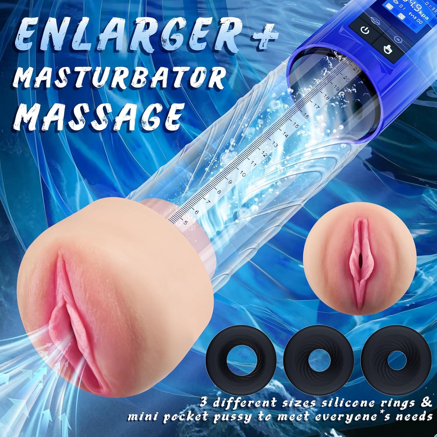 4 In 1 Penis Enlargement Extend Pump Masturbator With Mini Pocket Pussy - Lurevibe