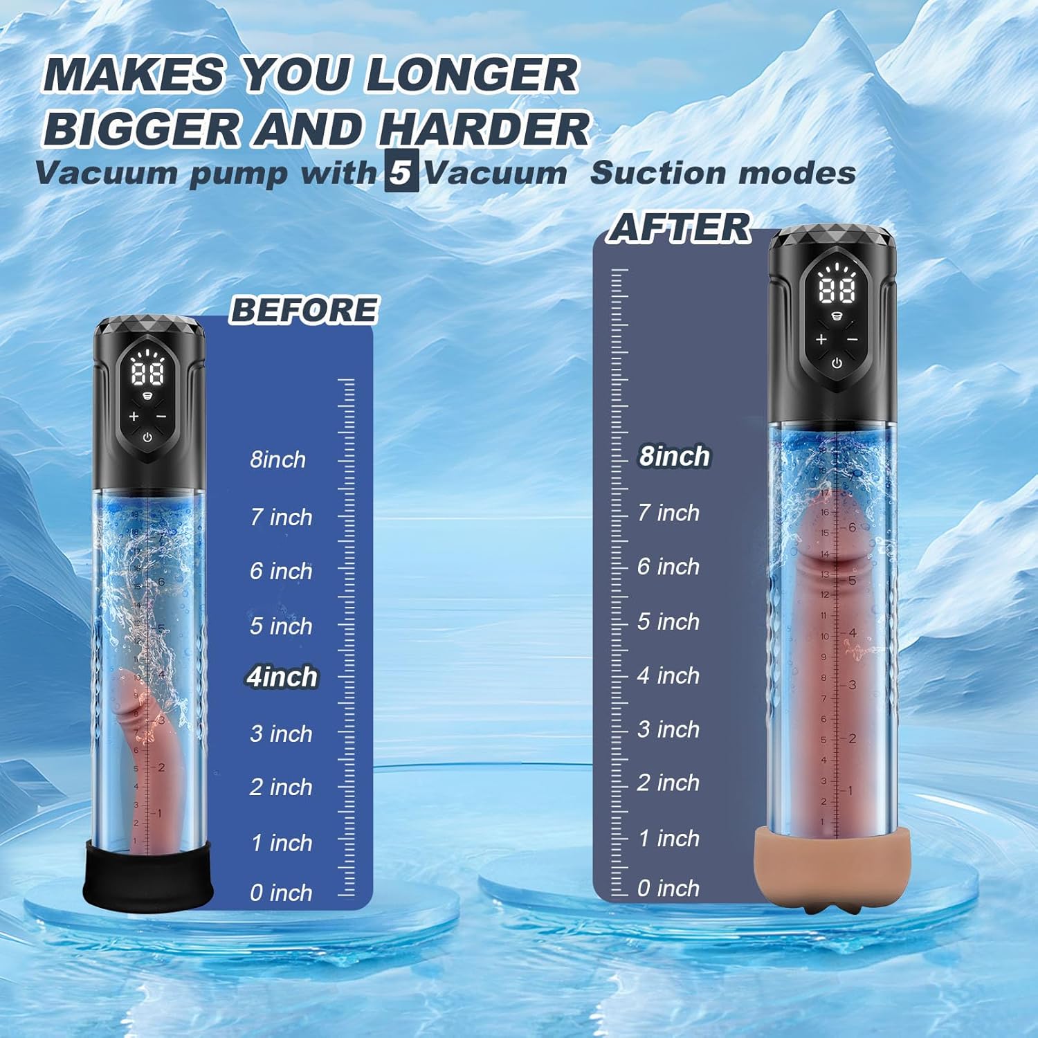 5 Suction 5 Pressure Penis Pump Male Sex Stroker