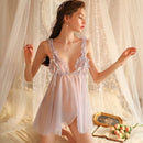 Sexy Mesh See-through Two Piece Babydoll Lingerie - Lurevibe