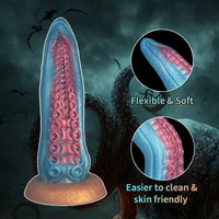 Ocean Blue Octopus Tentacle Silicone Anal Dilator Fantasy Dildo - Lurevibe