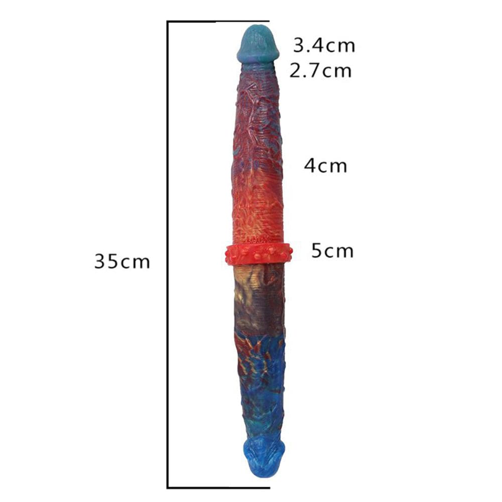 Colorful Double-Ended Liquid Silicone Anal Plug Dildo - Lurevibe