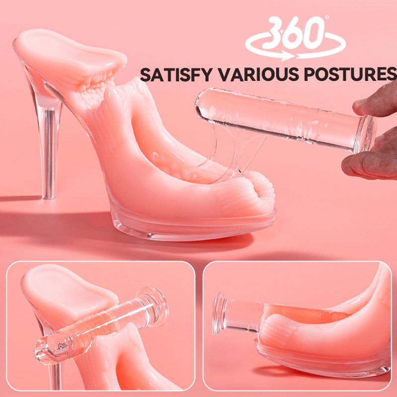Stiletto High Heel Footjob Dual-Channel Masturbation Cup