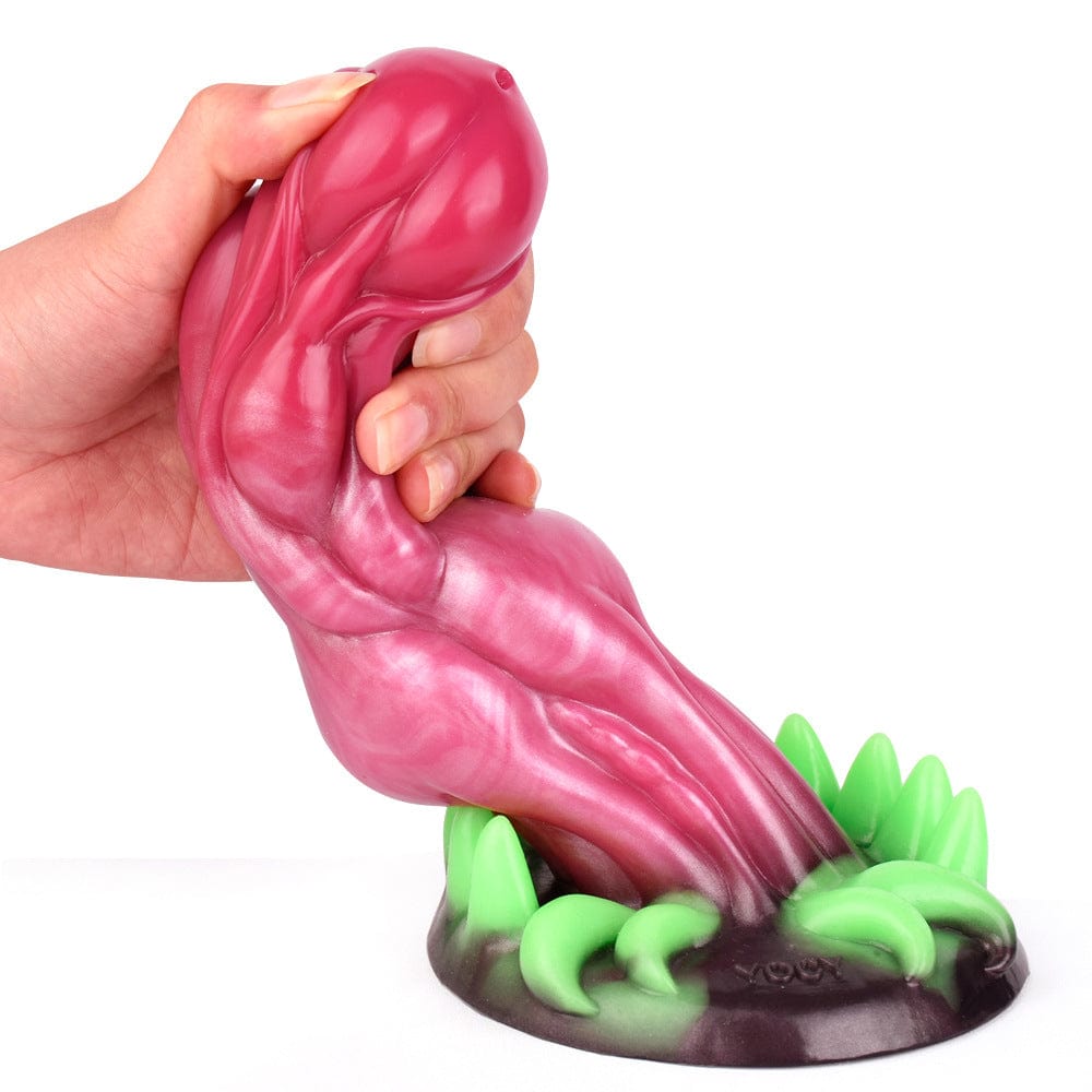 Surreal Realistic Wolf Teeth Luminous Silicone Dildo With Suction Cup - Lurevibe