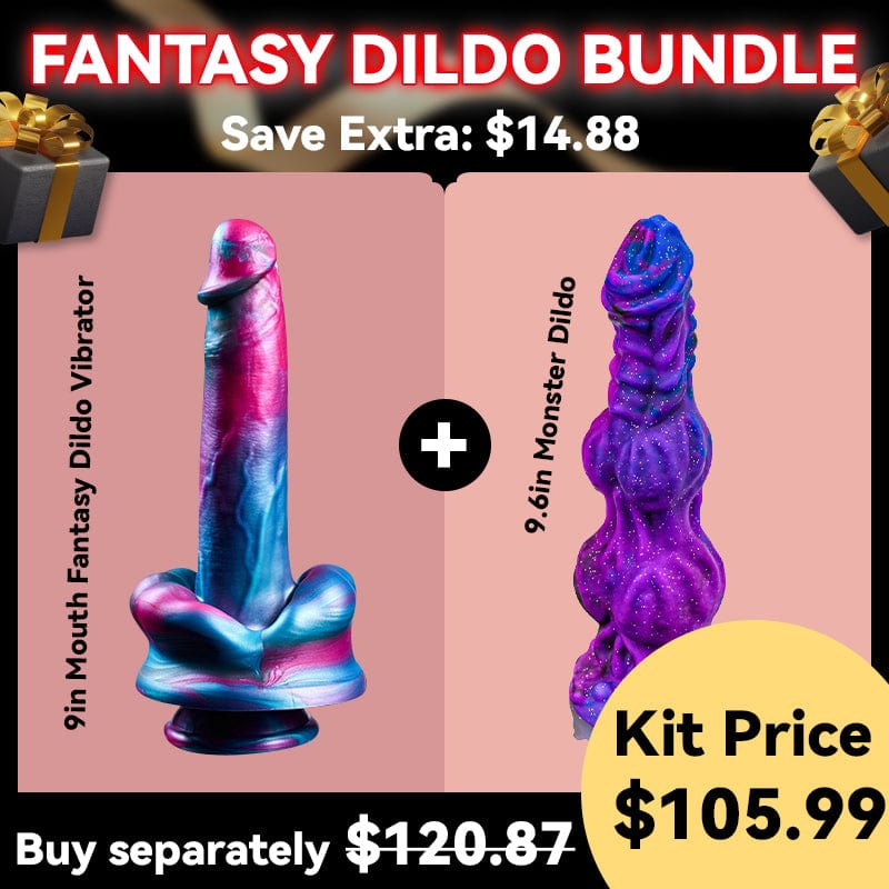 9.6 Inches Monster Dildo Fantasy Horse Dildo With 2 Big Knots And Strong Suction Cup - Lurevibe