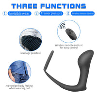 Prostate Massager Anal Vibrator Male Delay Ejaculation Ring Anal Plug Prostate Stimulator Cock Rings - Lurevibe