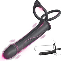 Strap On Dildo With Vibrating Cock Ring For Couple - Lurevibe