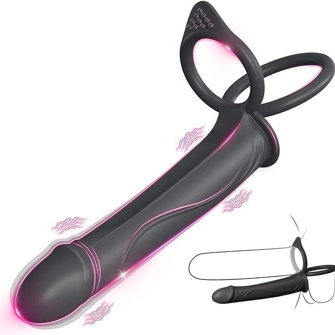 Strap On Dildo With Vibrating Cock Ring For Couple - Lurevibe