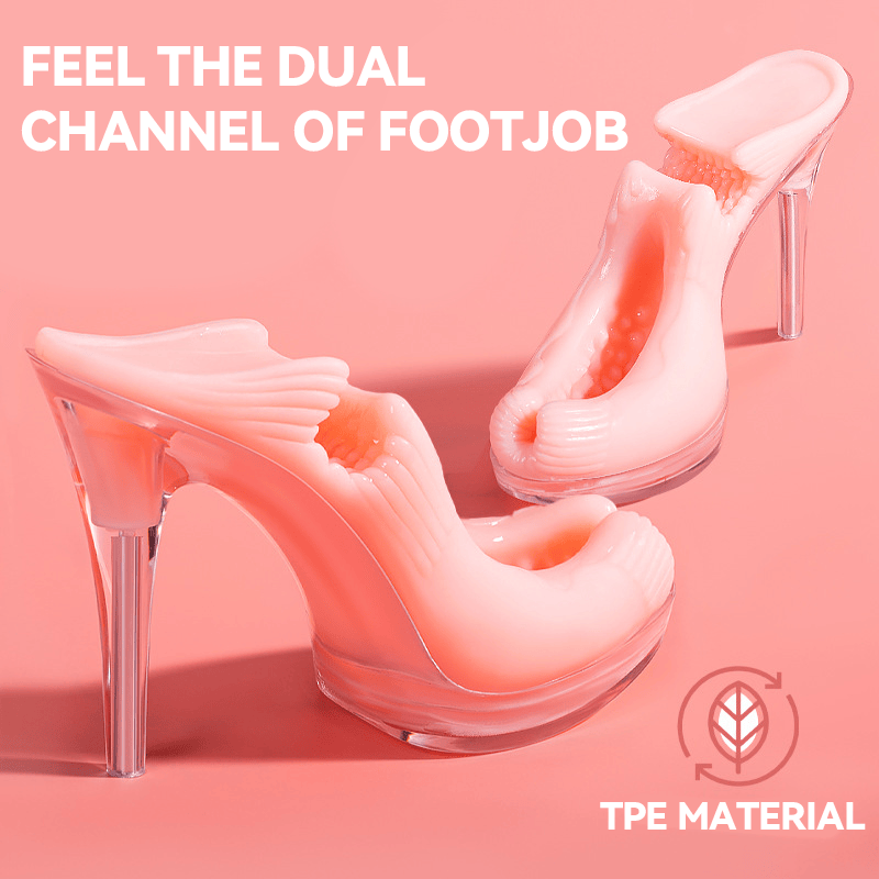 Stiletto High Heel Footjob Dual-Channel Masturbation Cup