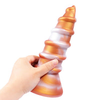 AIMITEX Gold Silicone Screw Super Thick Penis Butt Plug Anal Sex Toy - Lurevibe