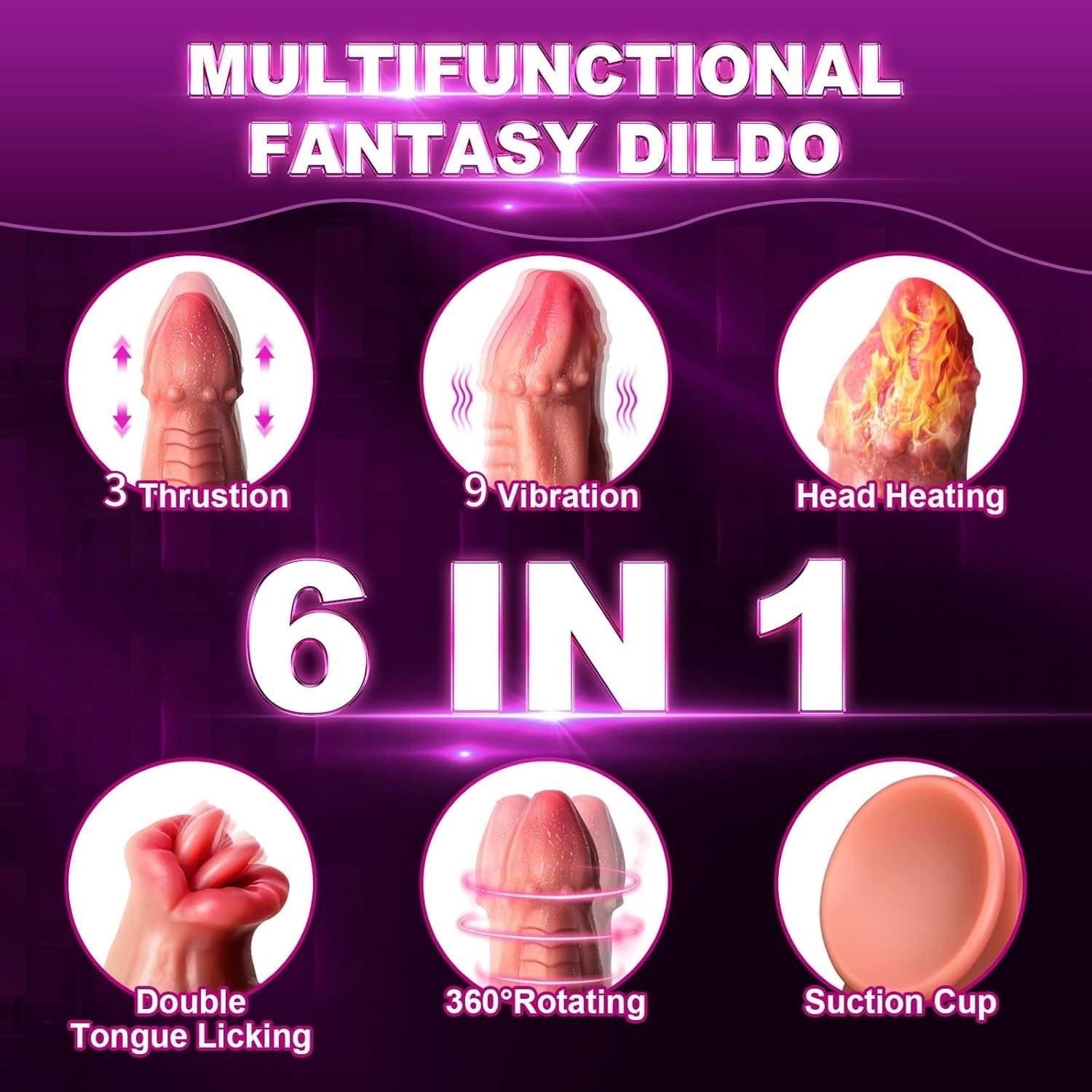 Snake Warrior 9.5in Thrusting Rotation Swinging Dildo Vibrator With Remote - Lurevibe