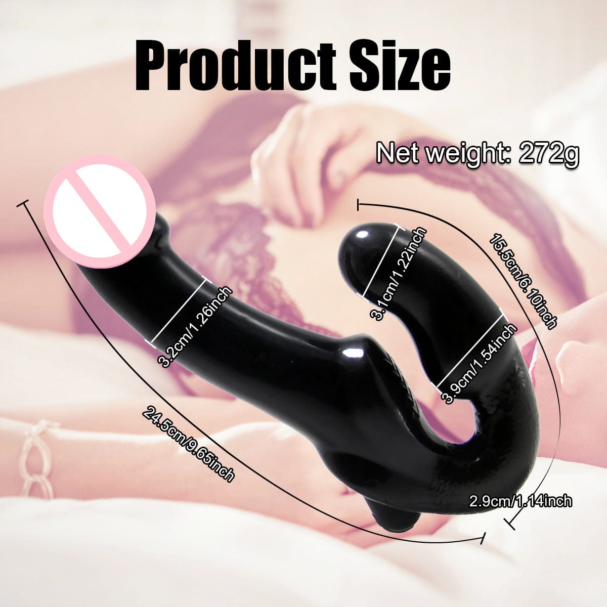 10 Frequency Vibrating Remote Control Double Ended Wearable Dildo - Lurevibe