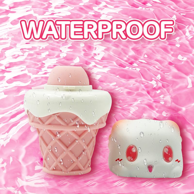 Peachy Bunny Ice Cream Cone Clitoral Suction Heating Vibrator - Lurevibe