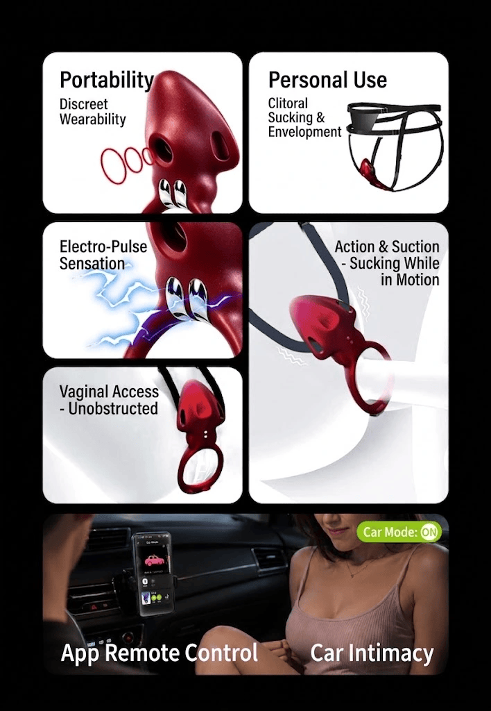 Wearable Electro-Sensation Sucking Vibrator Ring