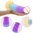 Colorful Braid Dildo Vibrator Liquid Silicone Anal Plug - Lurevibe