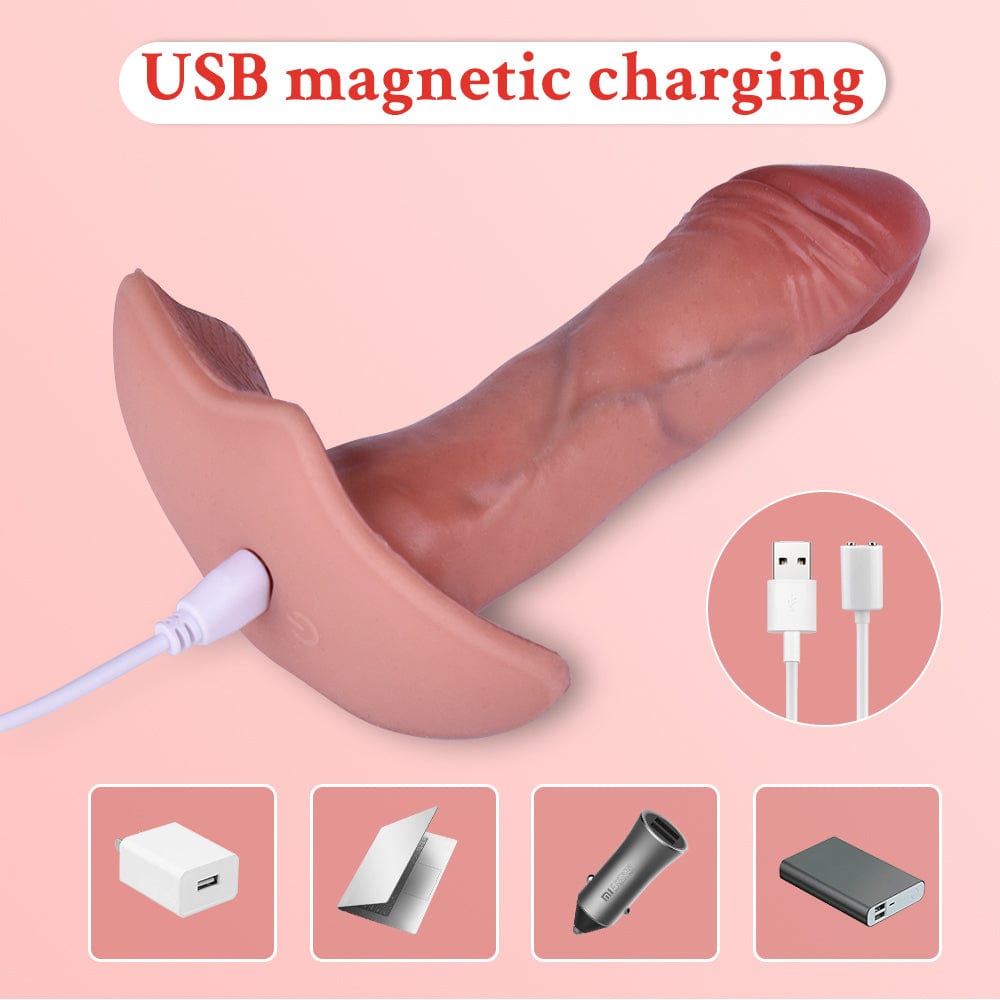 3 in 1 Thrusting Realistic Wearable Dildo Vibrator with Remote Control - Lurevibe