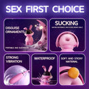 Fashion Ornaments Rabbit Clitoris Sucking Vibrator Set With Dust Cover - Lurevibe