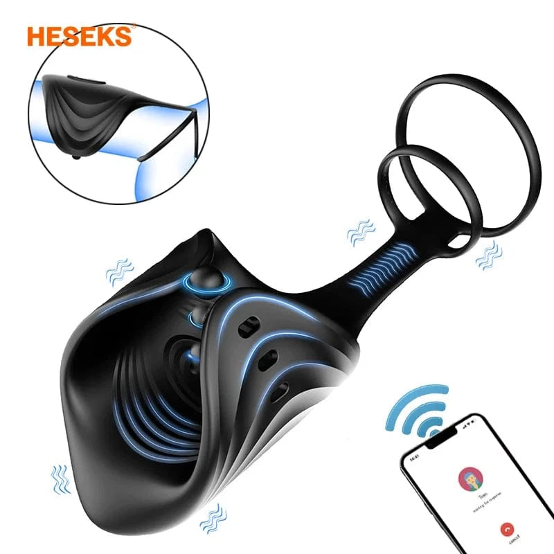 App Wireless Control Cock Ring Adjustable Vibrator Male Penis Trainer - Lurevibe