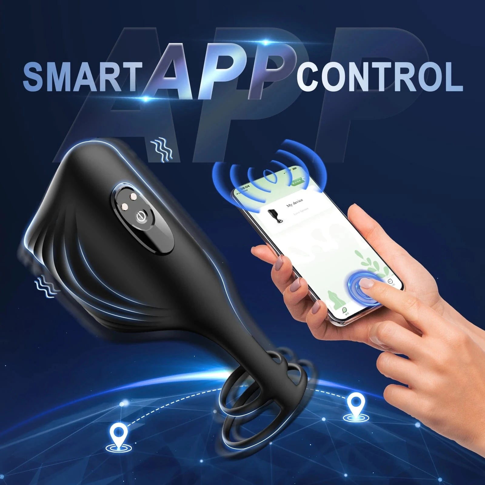 App Wireless Control Cock Ring Adjustable Vibrator Male Penis Trainer - Lurevibe
