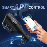 App Wireless Control Cock Ring Adjustable Vibrator Male Penis Trainer - Lurevibe