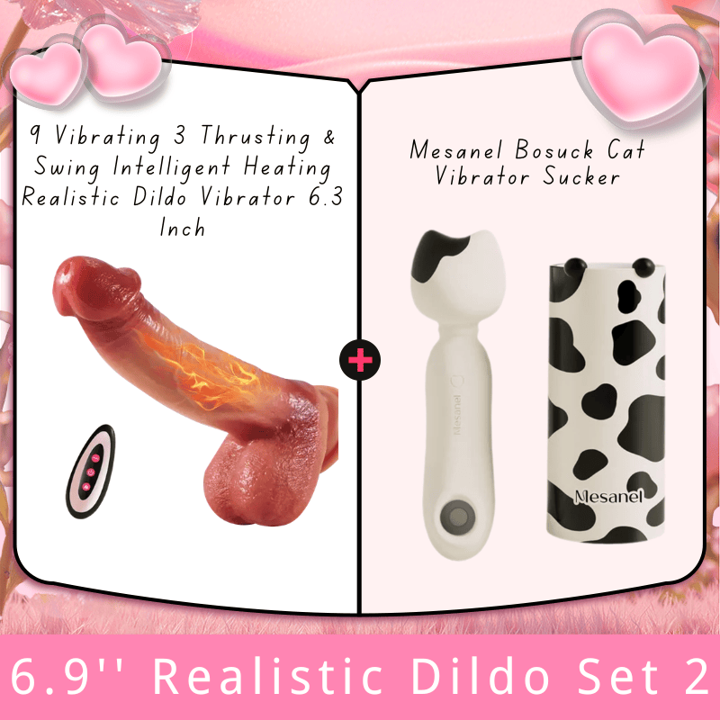 6.3‘’ Lurevibe - 9 Vibrating 3 Thrusting & Swing Intelligent Heating Realistic Dildo Vibrator - Lurevibe