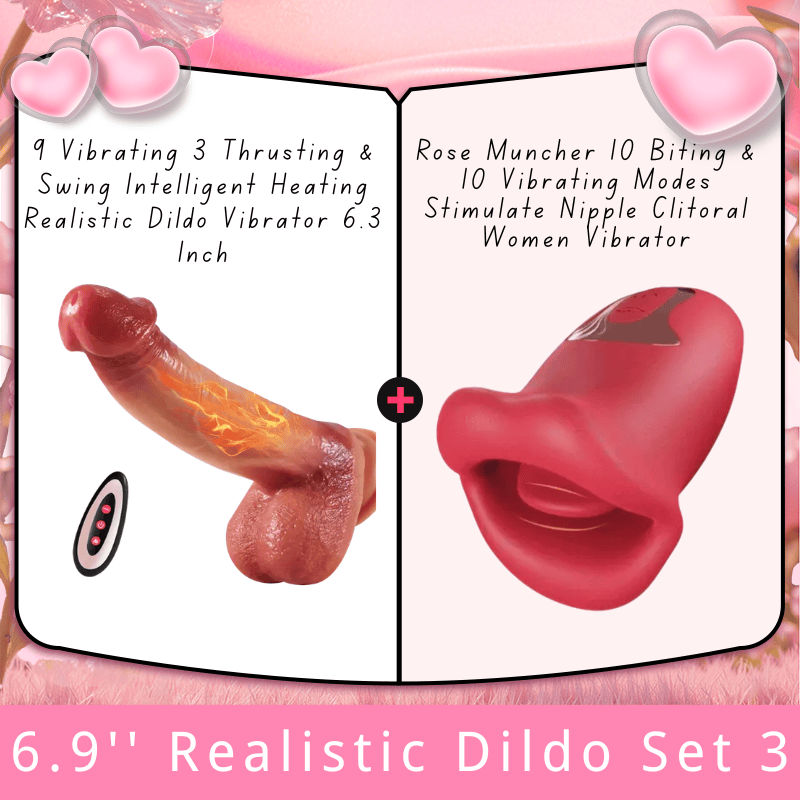 6.3‘’ Lurevibe - 9 Vibrating 3 Thrusting & Swing Intelligent Heating Realistic Dildo Vibrator - Lurevibe