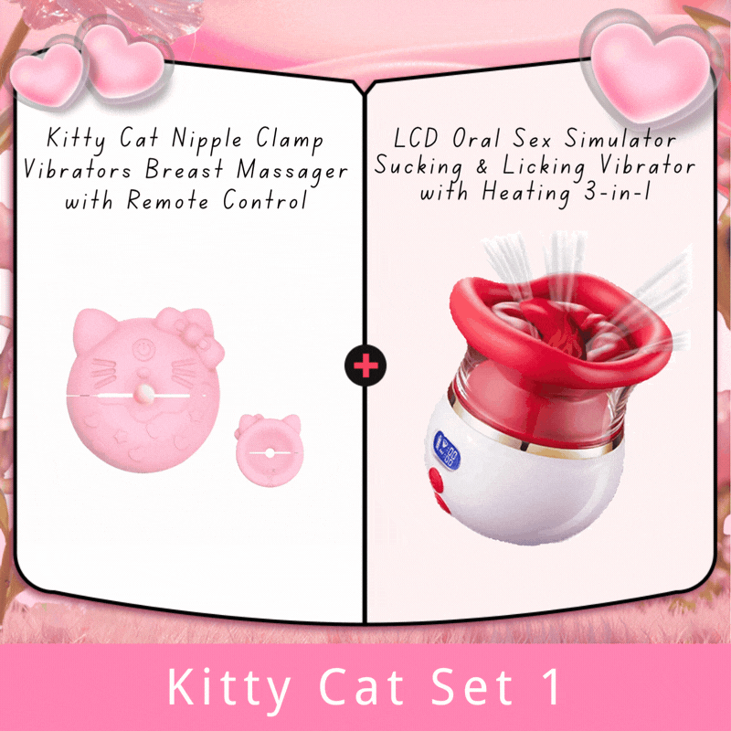 Kitty Cat Nipple Clamp Vibrators Breast Massager with Remote Control - Lurevibe
