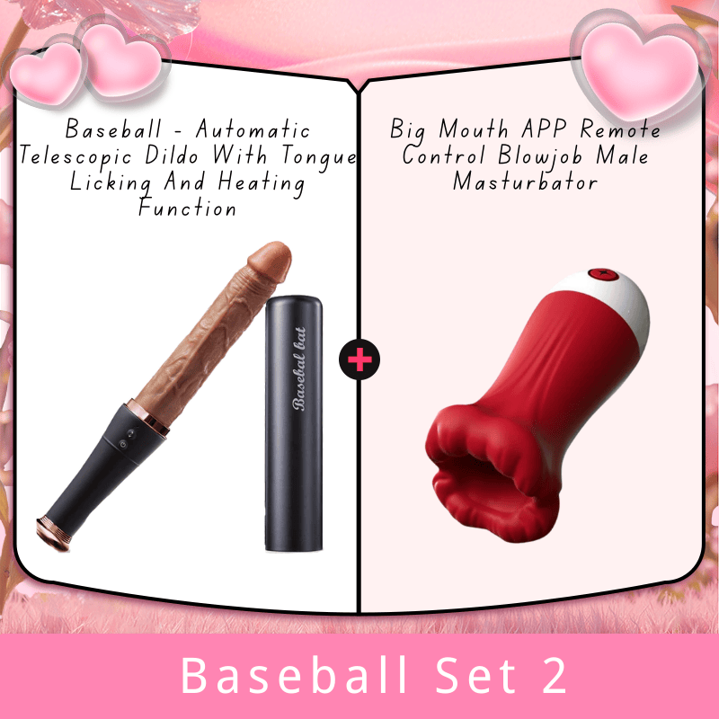 7.48‘’ Baseball - Automatic Telescopic Dildo With Tongue Licking And Heating Function - Lurevibe