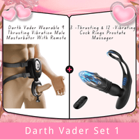 Darth Vader Wearable 9 Thrusting Vibration Male Masturbator With Remote - Lurevibe