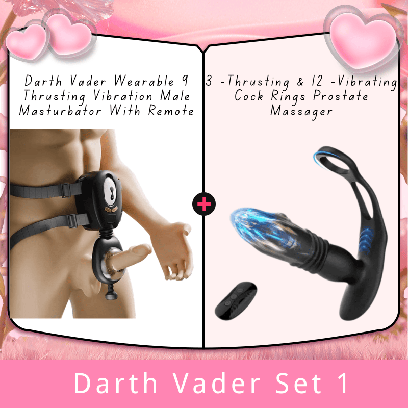 Darth Vader Wearable 9 Thrusting Vibration Male Masturbator With Remote - Lurevibe