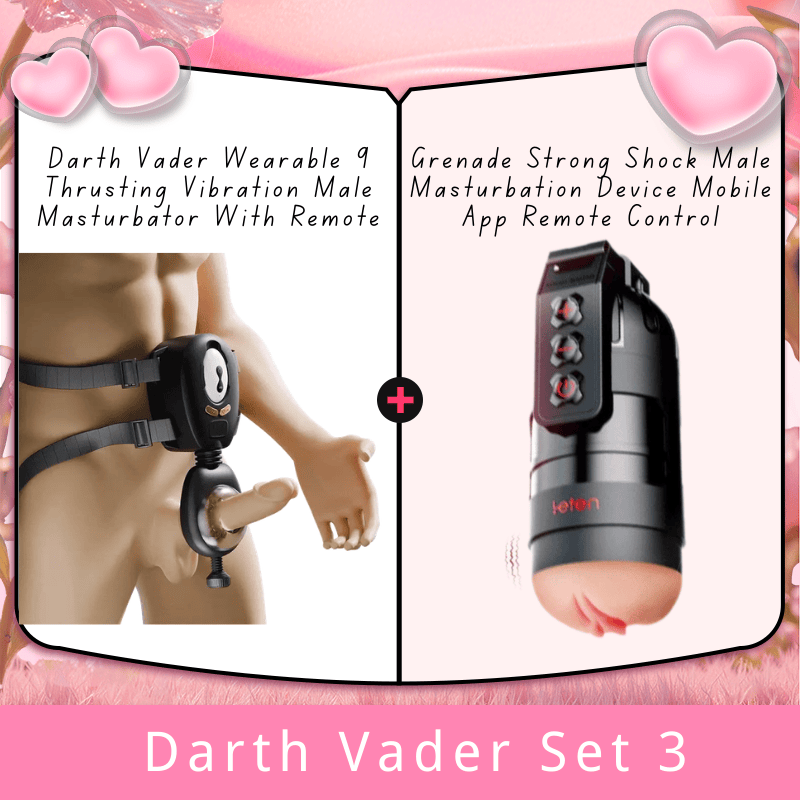 Darth Vader Wearable 9 Thrusting Vibration Male Masturbator With Remote - Lurevibe