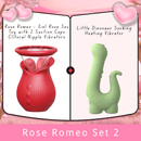 Lurevibe - Rose Romeo - 3in1 Rose Sex Toy with 2 Suction Cups Adult Toys Female Clitoral Nipple Vibrators with 10 Licking Sucking Vibrating - Lurevibe