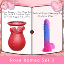 Lurevibe - Rose Romeo - 3in1 Rose Sex Toy with 2 Suction Cups Adult Toys Female Clitoral Nipple Vibrators with 10 Licking Sucking Vibrating - Lurevibe