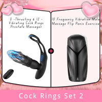 3 -Thrusting & 12 -Vibrating Cock Rings Prostate Massager - Lurevibe