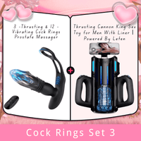 3 -Thrusting & 12 -Vibrating Cock Rings Prostate Massager - Lurevibe