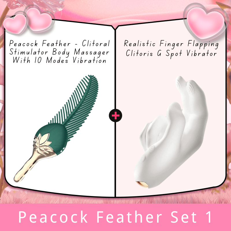 Peacock Feather - Clitoral Stimulator Body Massager Couple Sex Toy With 10 Modes Vibration - Lurevibe