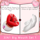 Lurevibe - 3IN1 Big Mouth Shaped Sex Toy Sucking Vibrator Adult Toys - Lurevibe