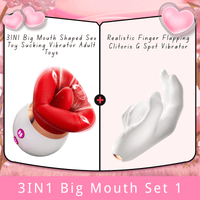 Lurevibe - 3IN1 Big Mouth Shaped Sex Toy Sucking Vibrator Adult Toys - Lurevibe