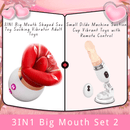 Lurevibe - 3IN1 Big Mouth Shaped Sex Toy Sucking Vibrator Adult Toys - Lurevibe