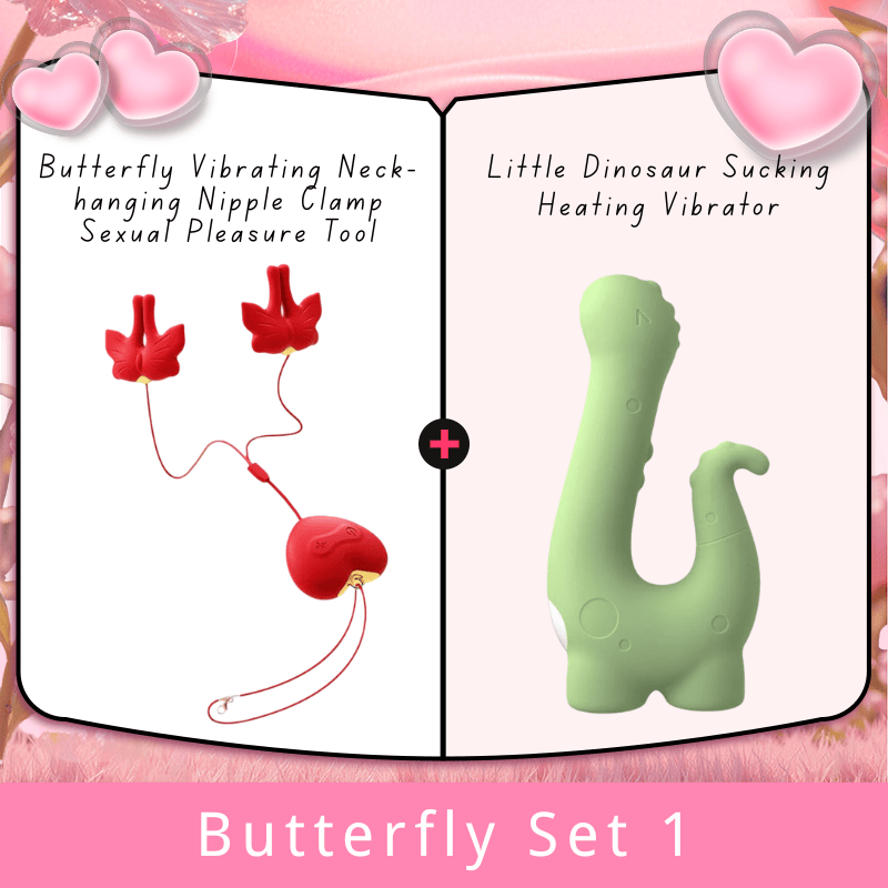Butterfly Vibrating Neck-hanging Nipple Clamp Sexual Pleasure Tool - Lurevibe