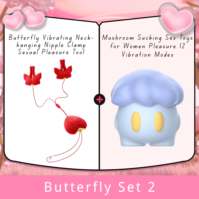 Butterfly Vibrating Neck-hanging Nipple Clamp Sexual Pleasure Tool - Lurevibe