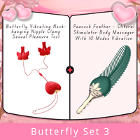 Butterfly Vibrating Neck-hanging Nipple Clamp Sexual Pleasure Tool - Lurevibe