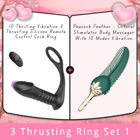 10 Thrilling Vibration 3 Thrusting Silicone Remote Control Cock Ring Anal Vibrator - Lurevibe
