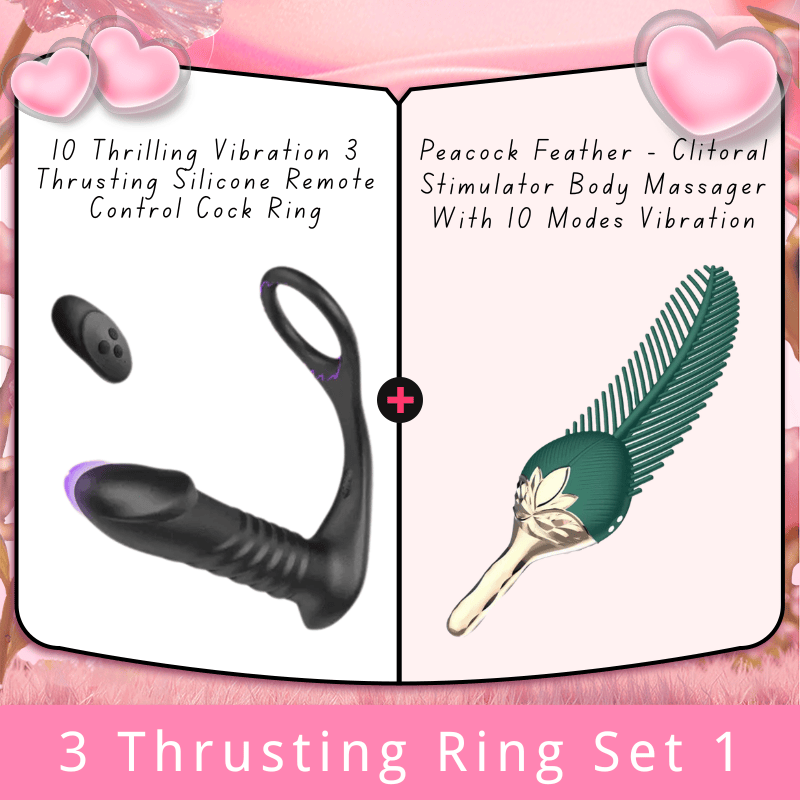 10 Thrilling Vibration 3 Thrusting Silicone Remote Control Cock Ring Anal Vibrator - Lurevibe