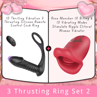 10 Thrilling Vibration 3 Thrusting Silicone Remote Control Cock Ring Anal Vibrator - Lurevibe