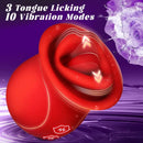 Rose Muncher - Licking Tongue Vibrator 10 French Kissing Modes - Lurevibe