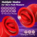 Rose Muncher - Licking Tongue Vibrator 10 French Kissing Modes - Lurevibe