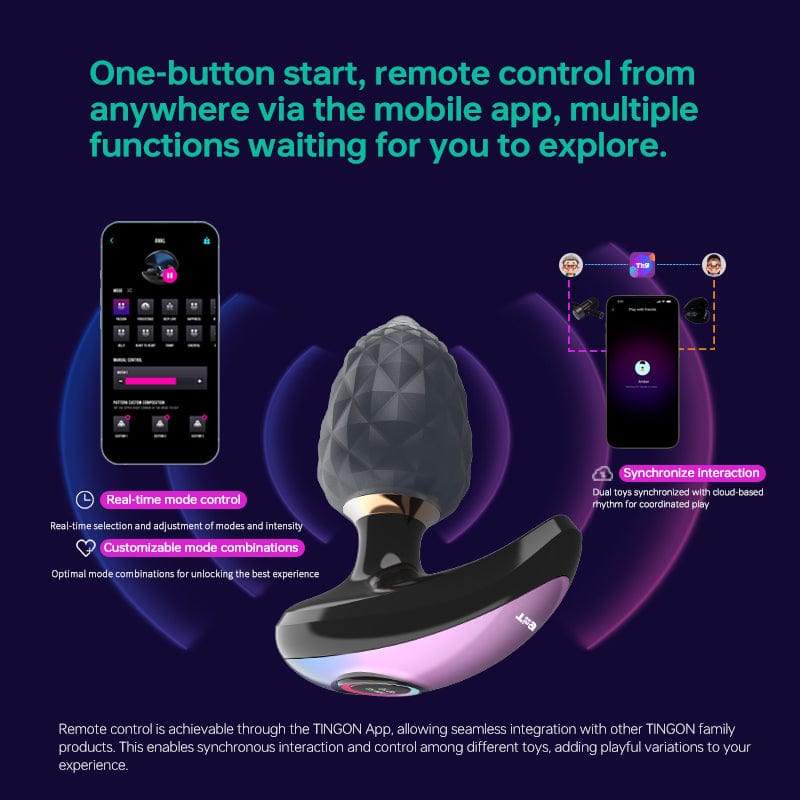 Tingon A1 Anal Luxury Massager Toy Butt Plug APP Control - Lurevibe