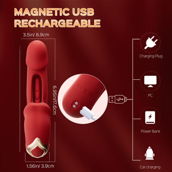 Rose Muncher Tapping G-Spot Vibrator Tongue Clitoral Stimulator - Lurevibe